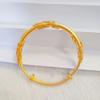Pulsera Antigua de Arena Dorada Acacia Ratán Pulsera de Herencia para Mujer Push-pull en Vivo Pulsera de Hoja Pulsera Sólida de Estilo Chino