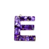 Llavero de 26 Letras Más Vendido por el Fabricante, Piedra Morada, Colgante Pequeño Semiacabado, Resina, Accesorios de Joyería DIY para Mujeres