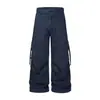 Pantalones anchos curvos estilo americano de alta calle vintage para hombre, pantalones largos de trabajo de algodón puro de alta calidad para hombre, venta al por menor