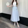 Nova Saia Jacquard Estilo Chinês Estilo Nacional Feminina Primavera e Outono Elasticidade Cintura Alta Saia Plissada Comprimento Médio Drapeada Linha A Saia Guarda-chuva