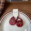 Novo Prendedor de Cabelo Vermelho Doce com Laço Estilo Coreano Conjunto de Presilhas Laterais de Tecido Feitas à Mão para Crianças Meninas
