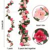 Simulación transfronteriza de rosas de ratán, flores falsas de plástico, decoración de flores artificiales de seda, rosas de ratán para boda, decoración del hogar