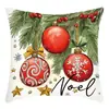Funda de almohada con estampado navideño estilo acuarela, muñeco de nieve bordado de imitación, copo de nieve, árbol de Navidad, funda de almohada de tela, funda de almohada de decoración navideña