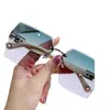 Nuevas gafas de sol de moda con ribete, sin montura, cuadradas, para mujer, de alta calidad, moda europea y americana, gafas para conducir, viajar, parasol