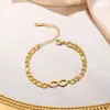 Pulsera de Acero Inoxidable Estilo Frío Europeo y Americano Transfronteriza Símbolo Infinito Pulsera de Acero de Titanio Carácter 8 Joyería Versátil para Mujer Tendencia