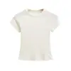 Playera de Cachemira de Cuello Redondo Pequeño y Cintura Corta de Manga Corta Verano 2025 Manga Raglán Slim Alta Elasticidad Corta Camiseta Básica Top