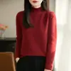 Nuevo Suéter Base Engrosado de Cuello Medio para Otoño e Invierno para Mujer, Tejido Elegante de Corte Ajustado, Suéter Casual Holgado para Mujer