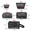Bolsa de maquillaje portátil con forma de corazón de malla transparente transfronteriza, bolsa de aseo de viaje de gran capacidad, bolsa para lápiz labial de mujer, bolsa para retoques