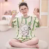 Pijama Infantil, Ropa de Verano Fina de Algodón para Niñas con Aire Acondicionado, Modelo 2026 Conjunto de Dos Piezas Casual de Manga Corta para Casa