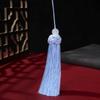 Borla Corta Gorda de 10 cm de Seda de Hielo DIY Poliéster Corta Gorda Pequeña Borla Colgante Colgante con Cuentas Borla Corta Borla Colgante