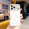 Funda de teléfono de color contrastante con estampado simple de pentagrama para Apple 16, cubierta protectora de silicona líquida flocado para iPhone 18