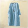 Novo Vestido Retrô de Veludo Cotelê Cor Sólida Outono e Inverno Vestido Solto Menina Gorda Plus Size Roupas Femininas
