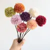 Flor artificial transfronteiriça haste única crisântemo pingue-pongue feito à mão decoração de casa ornamento comercial adereço de casamento fotografia