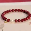 Pulsera de Imitación de Perla de Agua Dulce y Cinabrio, Pulsera, Pulsera de Bendición del Año Zodiacal, Pulsera de Regalo para Mejor Amiga y Novia