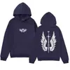 Sudadera con capucha de diseño de marca moderna, estampado de ala americana Hip-Hop, simple y versátil