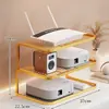 Estante de Colocación para Router para Uso Doméstico, Estante de Almacenamiento Multicapa para Decodificador de TV para Escritorio de Sala de Estar, Estante de Refrigeración para Módem Óptico con Diseño Hueco