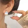 Pendientes Colgantes Estilo Minimalista Gota de Agua Cepillada Pendientes de Moda Sencillos con Temperamento Nicho Lujo Ligero Pendientes de Gama Alta Venta al por Mayor