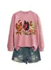 Amazon eBay sitio independiente moda versátil lindo divertido mujer tres pollos que se iluminan Navidad sudadera otoño e invierno