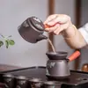 Juego de Té de Arcilla Púrpura con Diseño de Ciervo, Juego de Té Kung Fu con Asa Lateral para Uso Doméstico, Juego de Cerámica Moderno Simple y Lujoso en Caja de Regalo