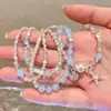 Pulsera de Puntadas con Cuentas de Plata Rota de Estrella de Mar para Vacaciones en la Costa para Mujeres 2025 Nuevo Lujo Accesible Exquisito Pulsera de Nicho Pulsera