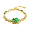 Pulsera de Ágata Verde Aiyu Pulsera de Flor de Calcedonia Verde Imperial Joyería Moda Mujeres Mayorista Dropshipping S4022001