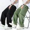 Pantalones de Malla de Seda de Hielo Estilo Americano para Hombre, Pantalones Deportivos Finos Transpirables de Secado Rápido para Verano, Pantalones Largos Casuales Rectos Sueltos de Moda