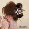 Pinza para el pelo coreana para mujer, pinza de tiburón de estilo simple, pasador de alta gama, pinza para la parte trasera de la cabeza, pinza de hueso de dragón con lunares