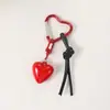 Série Miu Chaveiro Pingente Coração de Pêssego em Acrílico Fivela de Segurança Estilo Coreano Pingente para Capa de Celular Acessórios para Bolsa com Corda Trançada