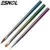 Pluma para uñas pelo de visón tallado en cristal Pluma para pintar líneas finas pluma de electrochapado pluma colorida pluma de terapia de luz para uñas