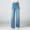 Elegantes Jeans de Pierna Ancha para el Trabajo para Mujer 2026 Nuevo Otoño Cintura Alta Adelgazantes Simples Versátiles Sueltos Rectos