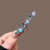 Grampo de Cabelo Elegante com Pérolas para Mulheres, Presilha de Metal com Laço Preto, Presilha Lateral de Alto Padrão, Presilha para Franja, Simples Presilha Bico de Pato