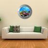 EW001 Adesivo de parede de janela submarina Mundo subaquático 3D Adesivo de janela falsa Quarto de criança Quarto Sala de estar Adesivo de parede decorativo