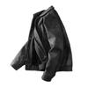 Roupas Masculinas Transfronteiriças Amazon Outono e Inverno 2025 Jaqueta Solta Retro Americana Jaqueta de Couro Jaqueta de Veludo Costurada Falsa de Duas Peças
