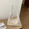 Yuezi 2026 Verano Nueva Moda Casual Tejida Gran Capacidad Bolso de Paja para Viajes Versátil Bolso Tote Retro