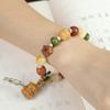 Pulsera de Cuentas de Oración Bodhi Multitesoro Natural Multibendición, Colgante de Mascota Lindo Reductor de Edad Estilo Bosque, Adorno de Mano Unisex para Pareja
