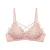 Sujetador de encaje sexy fino y bonito sin aros, copa triangular push-up, lencería ajustable para mujer, envío directo