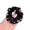 Scrunchie de cetim com pérolas, requintado e doce, estilo coreano, elástico de cabelo simples e versátil, acessório de cabelo durável e que não danifica