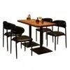 Mesa y silla de bistro Qingba estilo retro americano combinación celebridad de internet cafetería restaurante occidental restaurante mesa y silla de comedor comercial