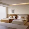 Caixa de Tecido Estilo Creme Wabi-sabi Cama de Caixa Cantos Arredondados Estofamento Macio Armazenamento de Grande Capacidade Quarto Padrão de Pousada Hotel Chão