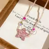 Pulseira de Cristal com Contas Sinfonia das Estrelas com Estrela Rosa e Diamantes, Pulseira de Luxo Leve de Alta Qualidade, Acessório de Mão Doce e Requintado