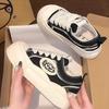 Zapatos Cloud de Alto Valor de Color para Mujer 2024 Primavera Nuevo Fondo Grueso Punta Redonda Diseño Nicho Lona Pequeña Fragante Zapatos Casuales de Tablero para Mujer