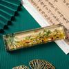 Régua de supressão criativa de quatro tesouros de estudo em estilo chinês, presente de formatura para professores, peso de papel de cristal, ornamentos de vidro transparentes, personalização