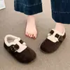 Sapatos casuais quentes de pelúcia para calçar em um passo, femininos, 2026, novo estilo, inverno, salto oculto, sapatos de algodão retrô, sapatos Birkenstock, sapatos femininos