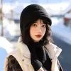 Touca Balaclava para Mulheres, Outono e Inverno, Circunferência da Cabeça Grande, Cobertura para a Cabeça, Cachecol de Pescoço, Gorro Quente de Lã, Gorro de Tricô Liso