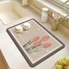 Alfombrilla Simple para Desagüe de Cocina, Alfombrilla Absorbente para Barra de Cocina, Alfombrilla de Mesa, Posavasos Aislante Antiescaldado, Alfombrilla para Secar Platos, Control de Agua