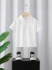 Uniformes Escolares para Niños, Uniformes de Verano para Estudiantes de Primaria y Secundaria, Uniformes de Clase, Camisetas Blancas de Manga Corta, Polos, Prendas Base para Niños y Niñas