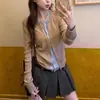 Cardigan de punto ajustado Realz 8/10 lana Yangzi alemana de alto número, imitación de dos piezas