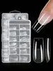 Uñas postizas de cobertura total sin costuras con forma de almendra transfronterizas, estilo ultra cortas semi-mate, 600 piezas en una caja