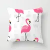 Suministro directo de fábrica funda de almohada pintada a mano con diseño de flamenco lindo animal tropical y planta funda para cojín de respaldo de coche
