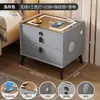 Mesa de noche inteligente de madera maciza de comercio exterior para el hogar, simple de alta gama, pequeña, extremadamente estrecha, multifuncional, simple, para dormitorio